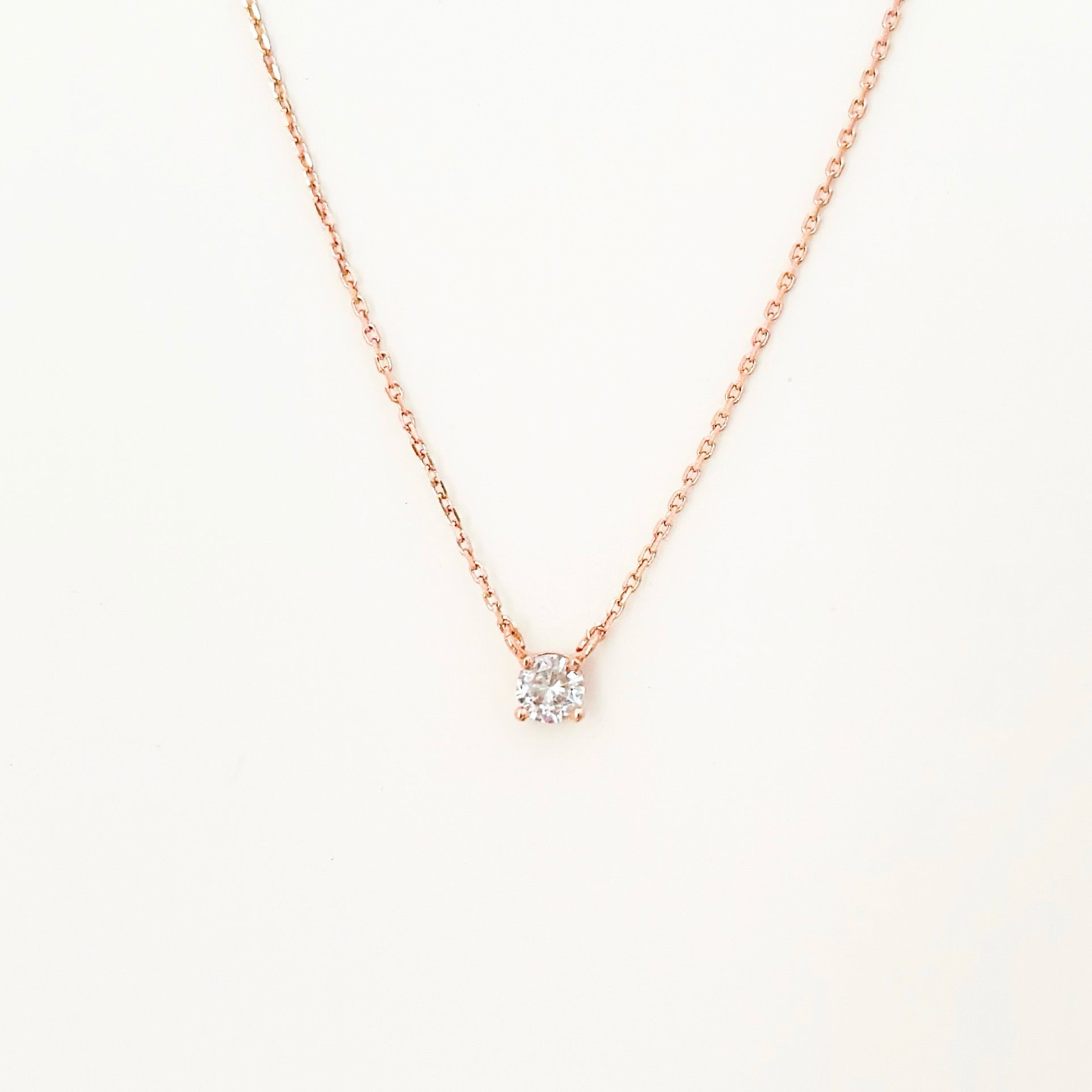 Rose Gold My Tiny Diamond Necklace Made in Korea Dainty