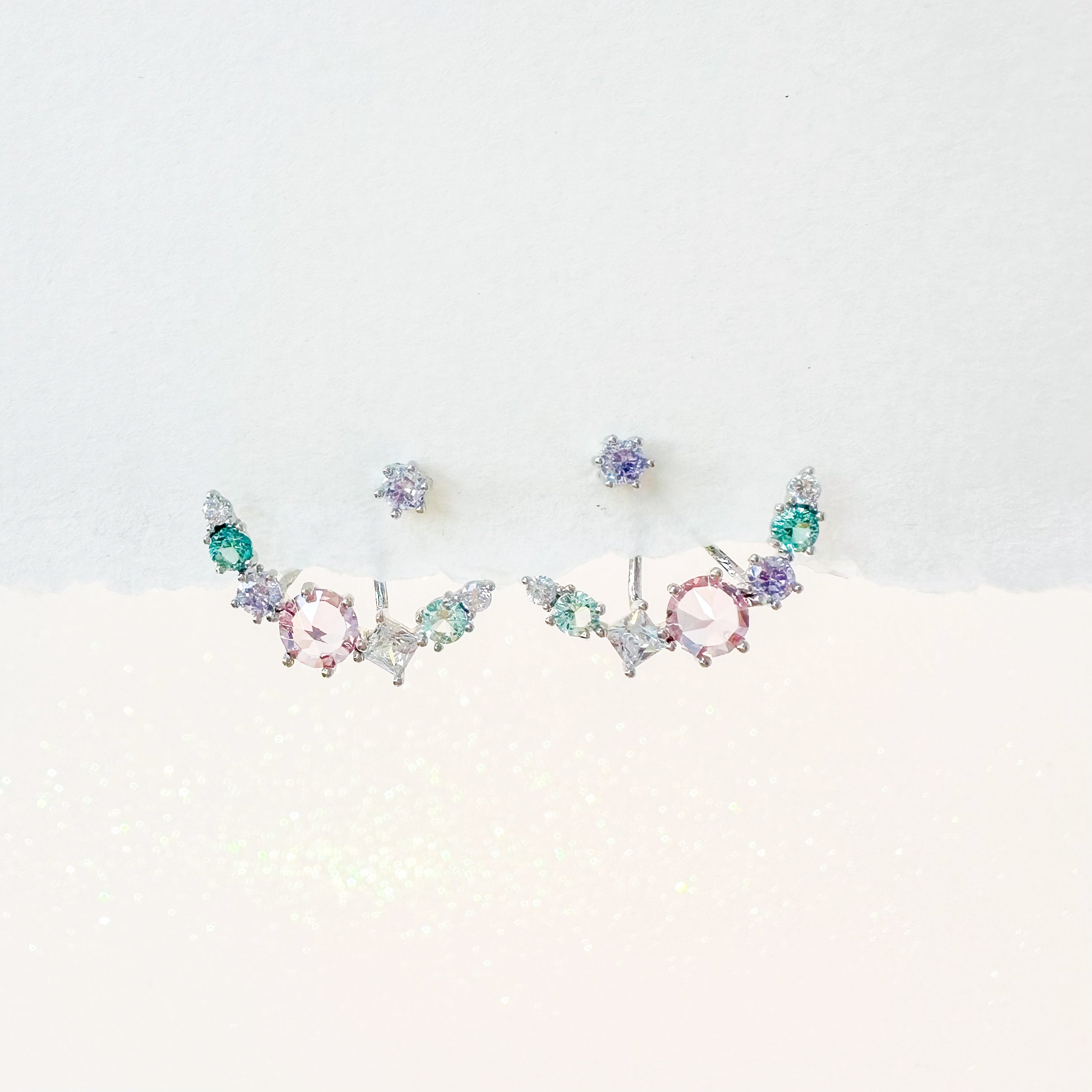Silver Frosty Lavender Earrings Made in Korea Dainty Jewellery