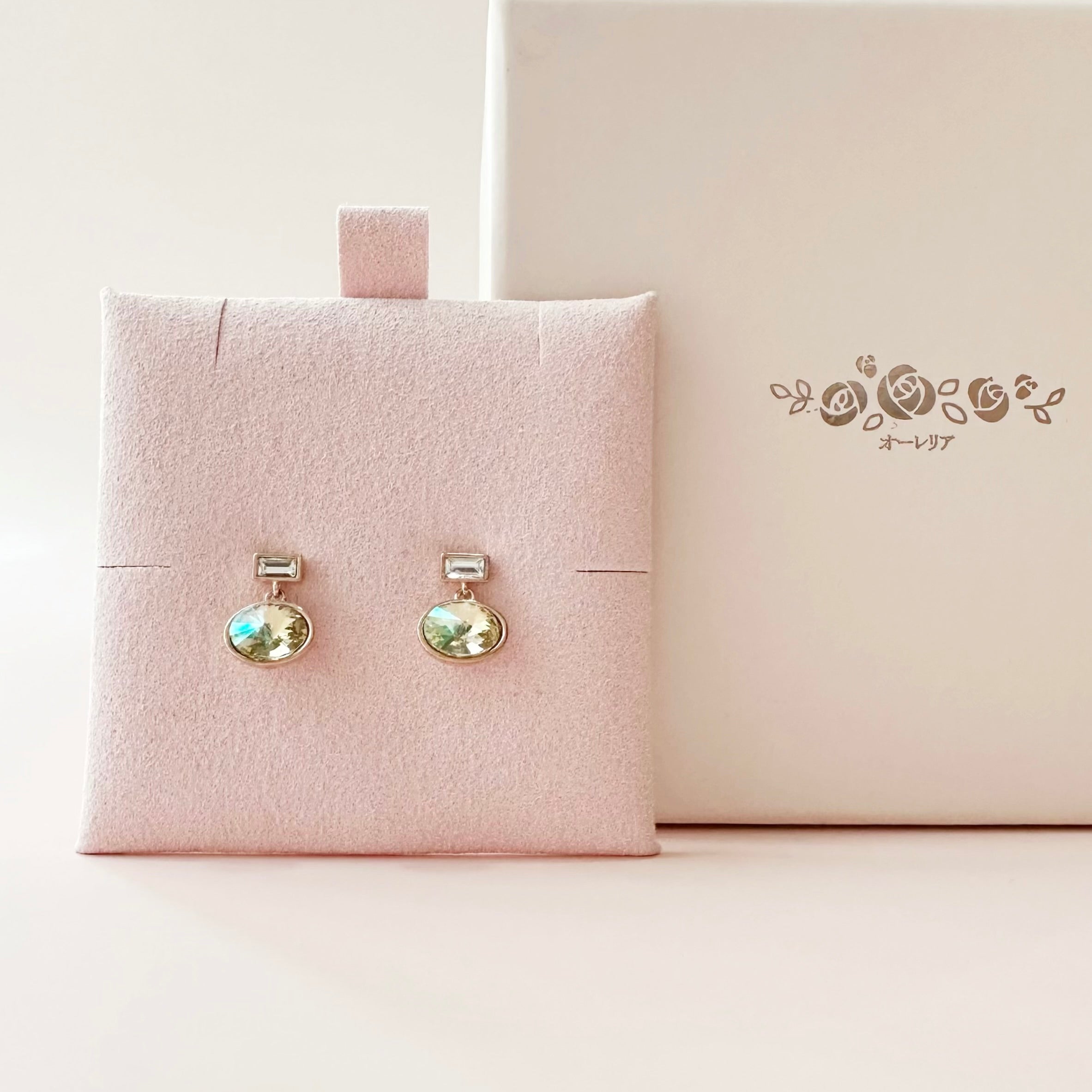 Rose Gold Green Heartwarming Hug Earrings Made in Korea Dainty
