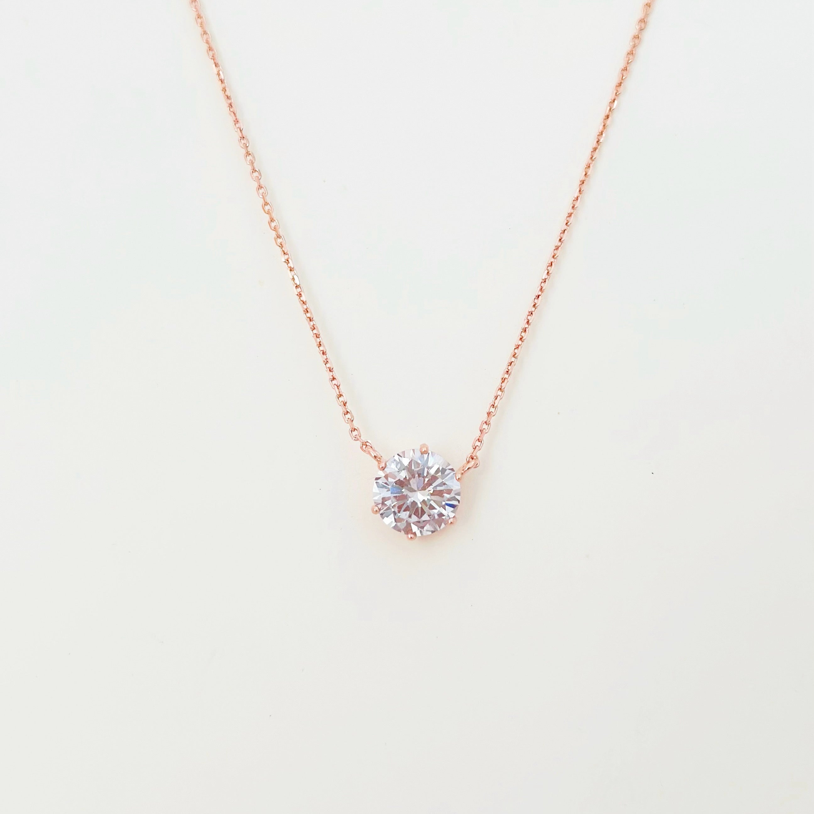 Rose Gold Be Mine Diamond Necklace Made in Korea Dainty