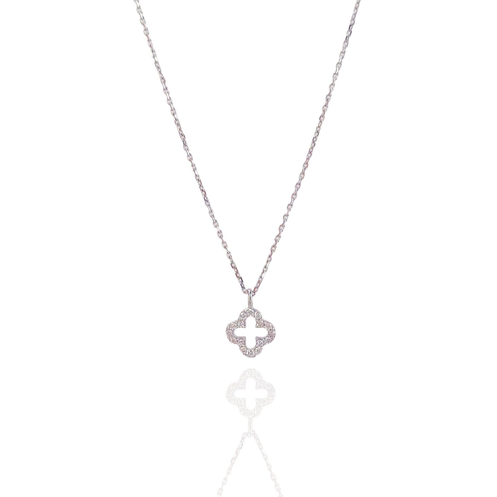 Silver Vanya Ethereal Clover Necklace Made in Korea Dainty