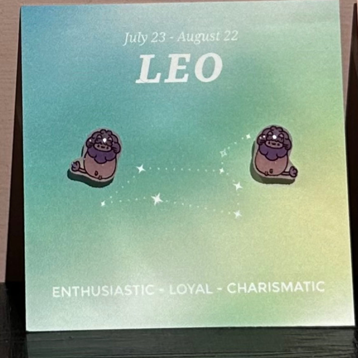 leo Gift idea Gift for her Made in Korea  Cubic Zirconia 925 Sterling Silver  No Piercing Jewelry Dainty Minimalist Dainty Daily wear korean earrings bracelet jewellery Malaysia necklace korean jewellery horoscope zodiac resin earrings handmade earrings paper shrink earrings uv resin earrings