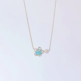 Silver Aurora Snowflower Necklace