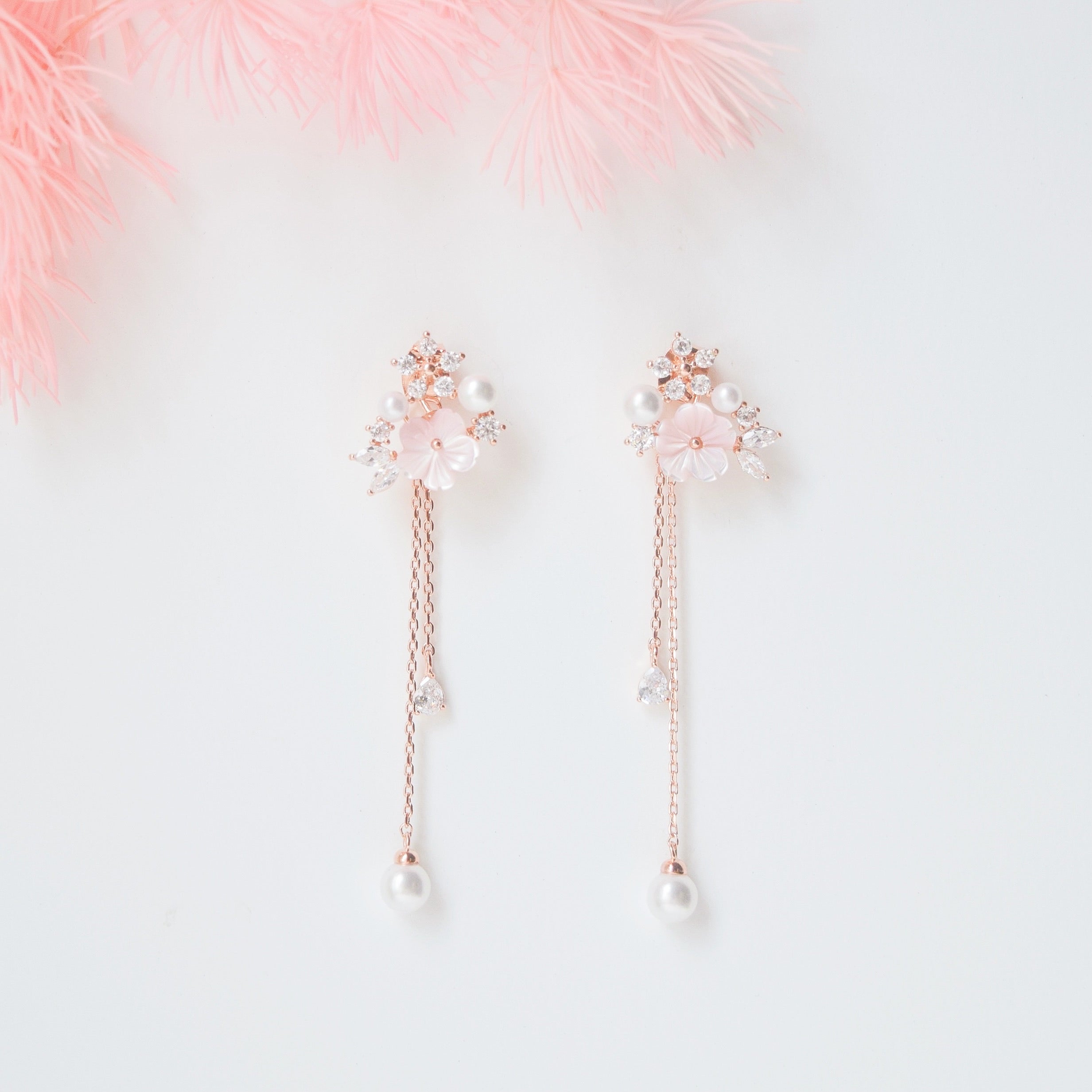 Pink Sakura Blushing Earrings Made in Korea Dainty Jewellery