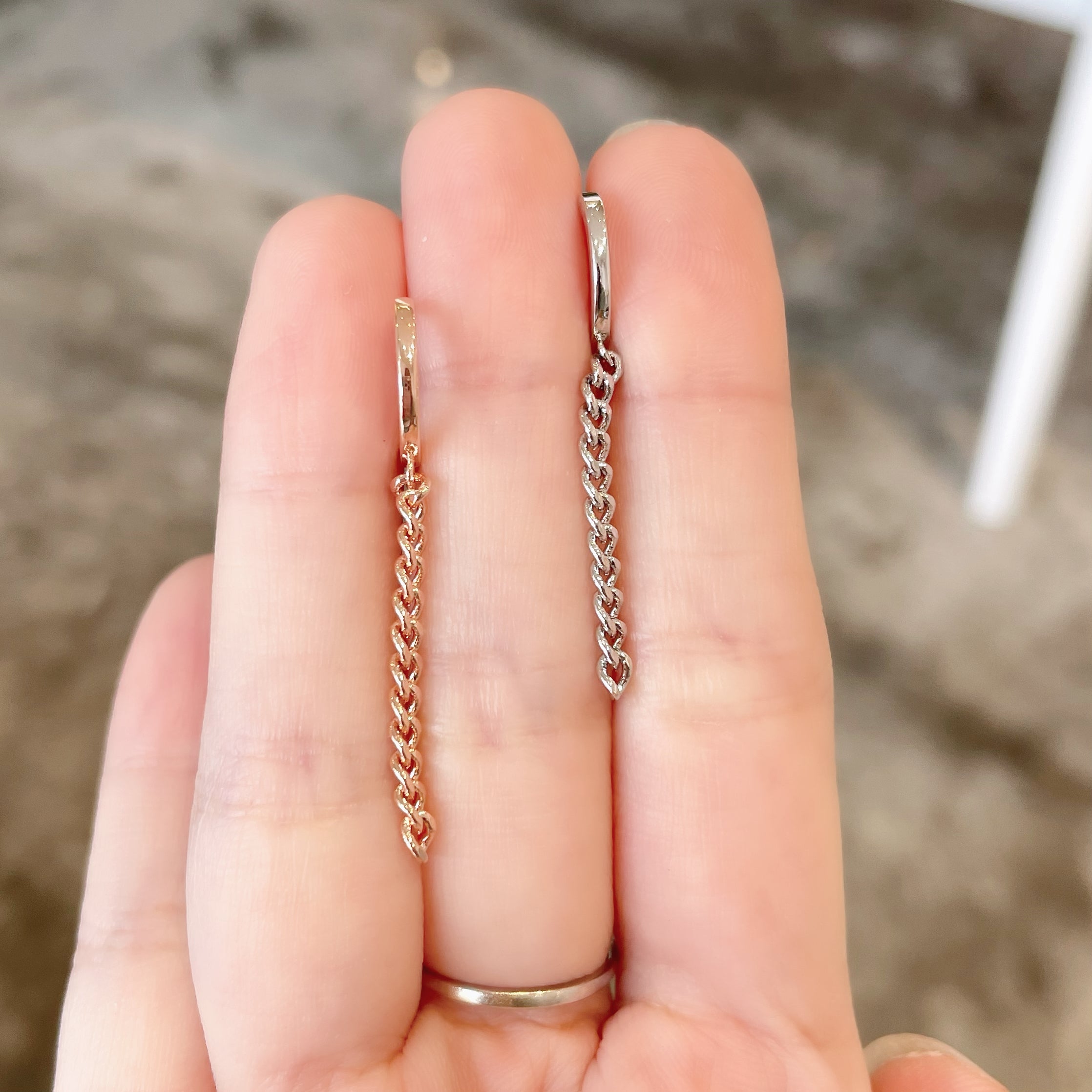 Chain Huggie Hoop Earrings Made in Korea Dainty Jewellery Aurelia