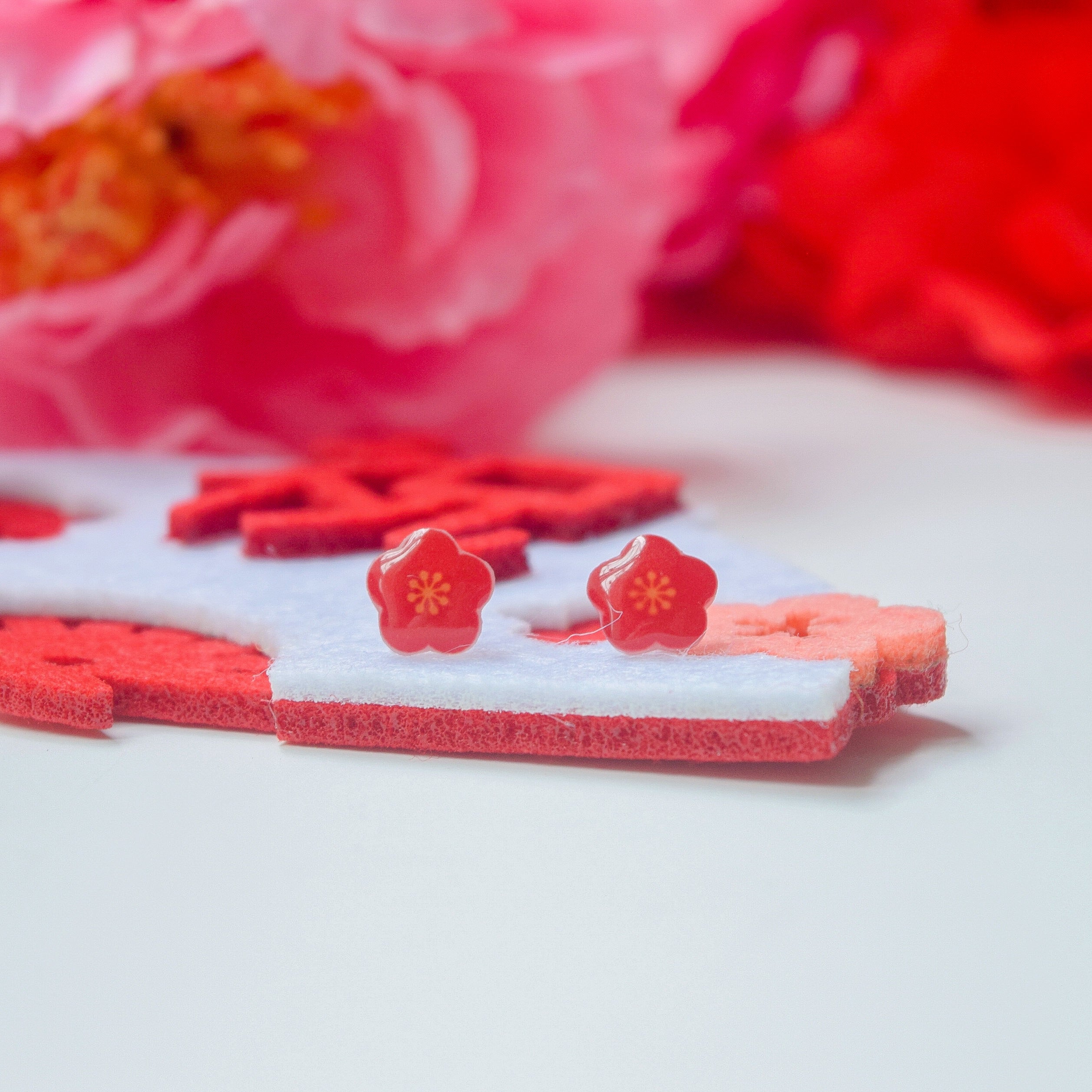 福 Made in Japan Earrings Japanese Style Anting Bride Bridal Dinner 925 Sterling Silver Accessory Fashion Fancy Stylish Costume Jewellery Online Malaysia Shopping Trendy Accessories Daily Wear Jewelry Dainty Minimalist Delicate Clip On Earrings No Piercing Special Perfect Gift From Heart For Your Loved One Chinese New Year Gong Xi Fa Cai 転写ビーズイヤリングピース手作りハンドメードアクセサリー Sakura uv Resin Handmade In Malaysia uvレジン さくら 桜 ひまわり ヒマワリ 向日葵 Oriental Fan Fu Blessing Lion Dance Mandarin idea gift set jewellery