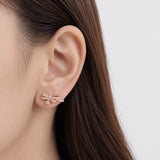 Rose Gold Dear Love Ribbon Earrings