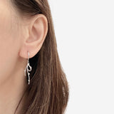 Silver Promise You Ribbon Hoop Earrings
