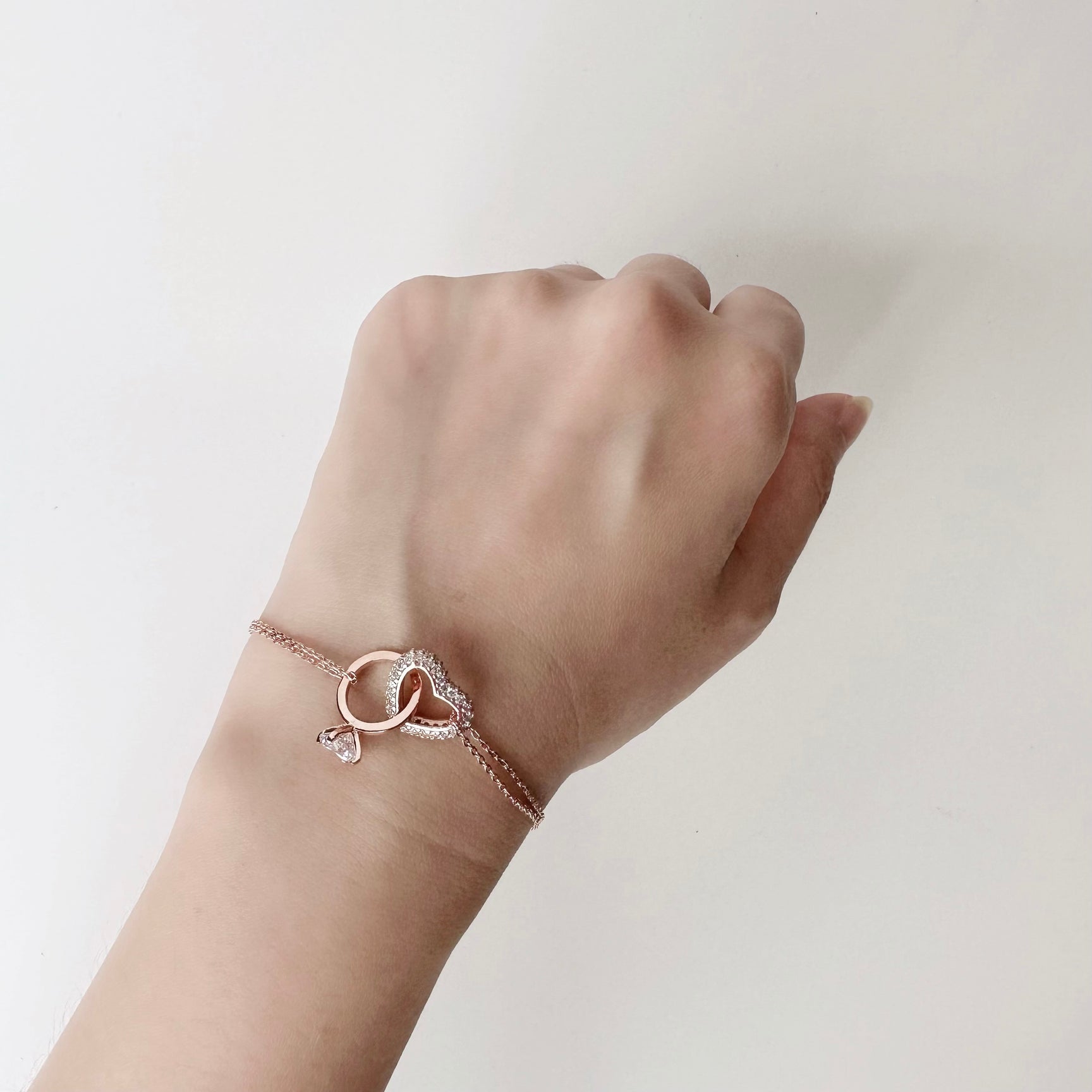 Rose Gold Connect Your Heart Bracelet | Made in Korea | Dainty ...
