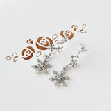 Silver Celestial Snowflake Earrings