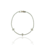 Silver Vanya Celestial Clover Tennis Bracelet