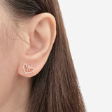 Rose Gold Sweetheart Ribbon Earrings