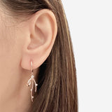 Rose Gold Promise You Ribbon Hoop Earrings