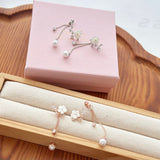 Rose Gold Sakura Blossom Earrings