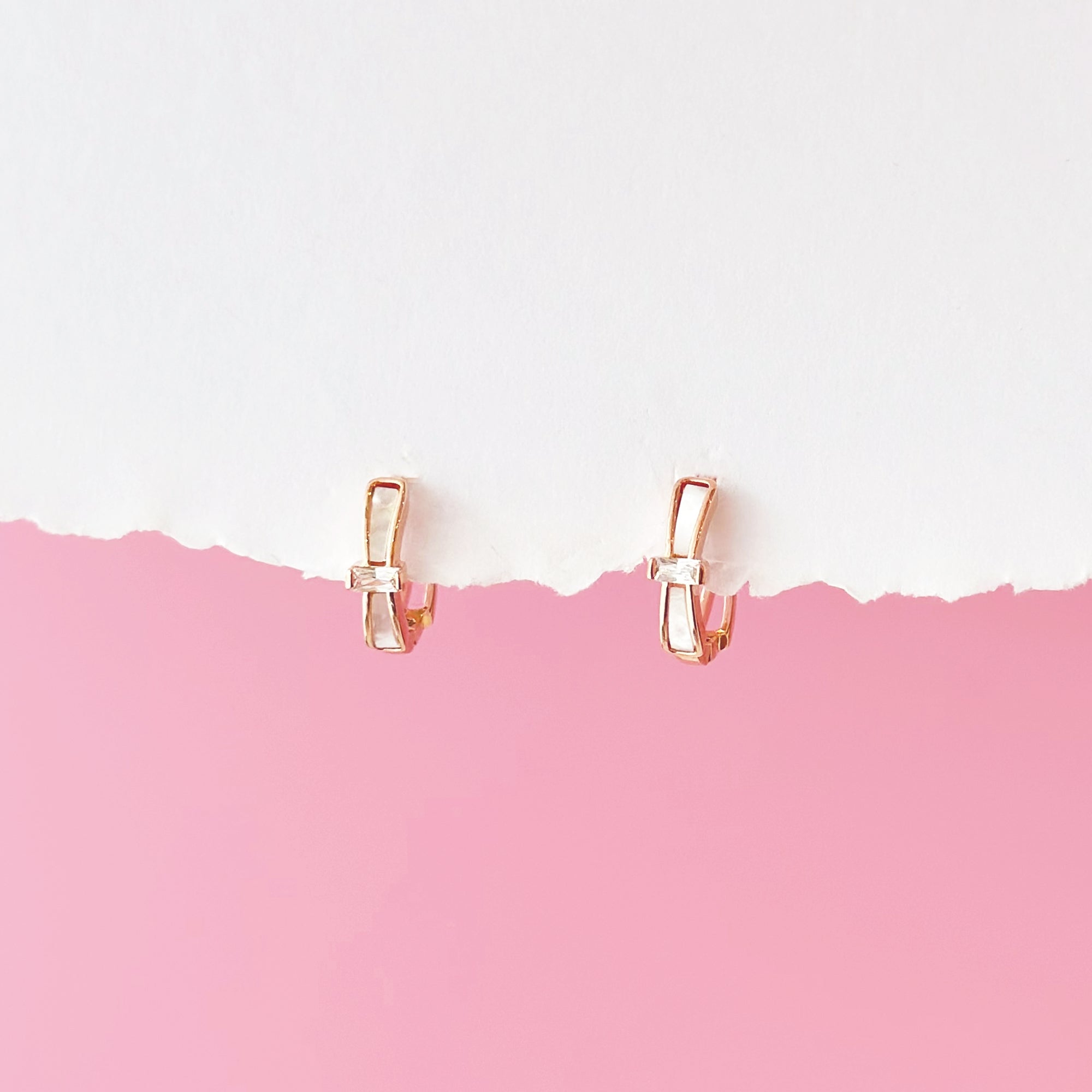 Merry Ribbon Huggie Hoop Earrings