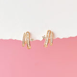 Midnight Frost Huggie Hoop Earrings