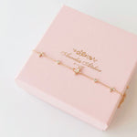Mystic Butterfly Bracelet in silver / ROSE GOLD with crystal butterfly charms on fine chain