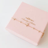 Mystic Butterfly Bracelet in silver / ROSE GOLD with crystal butterfly charms on fine chain