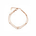Whisper Heart Bracelet in silver, double-layer chain with heart charm