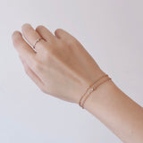 Whisper Heart Bracelet in silver, double-layer chain with heart charm
