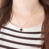 Rose Gold Black Vanya Clover Necklace