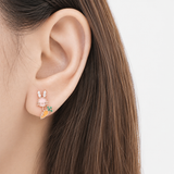 Rose Gold Bunny & Carrot Earrings