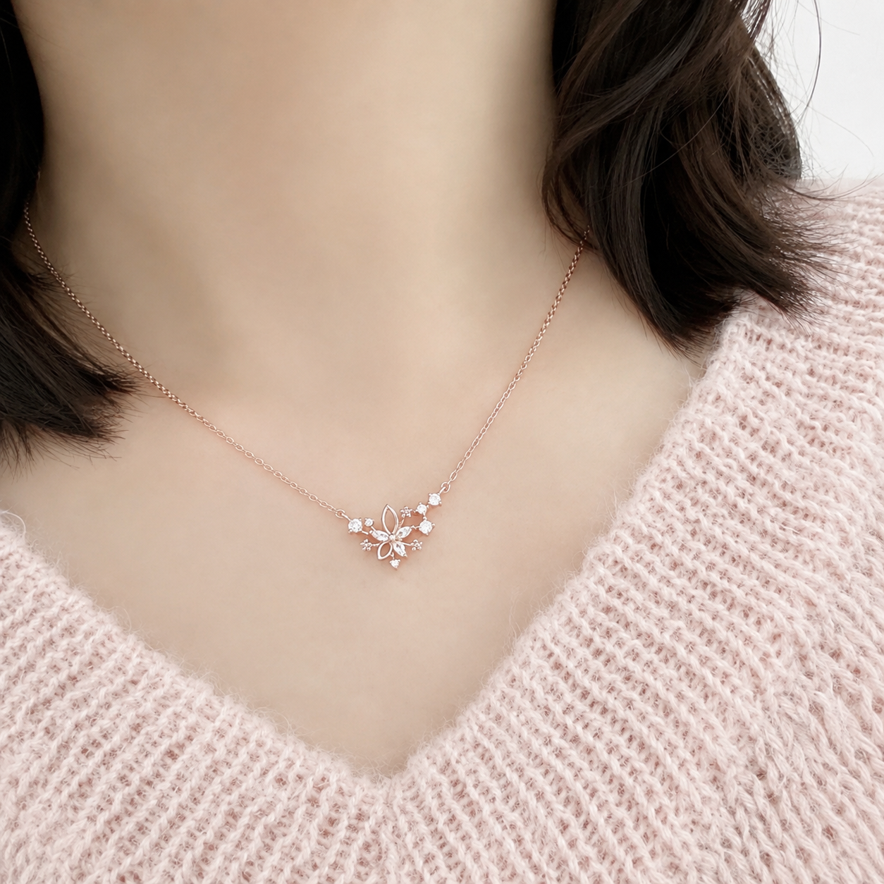 Rose Gold Dandelion Necklace