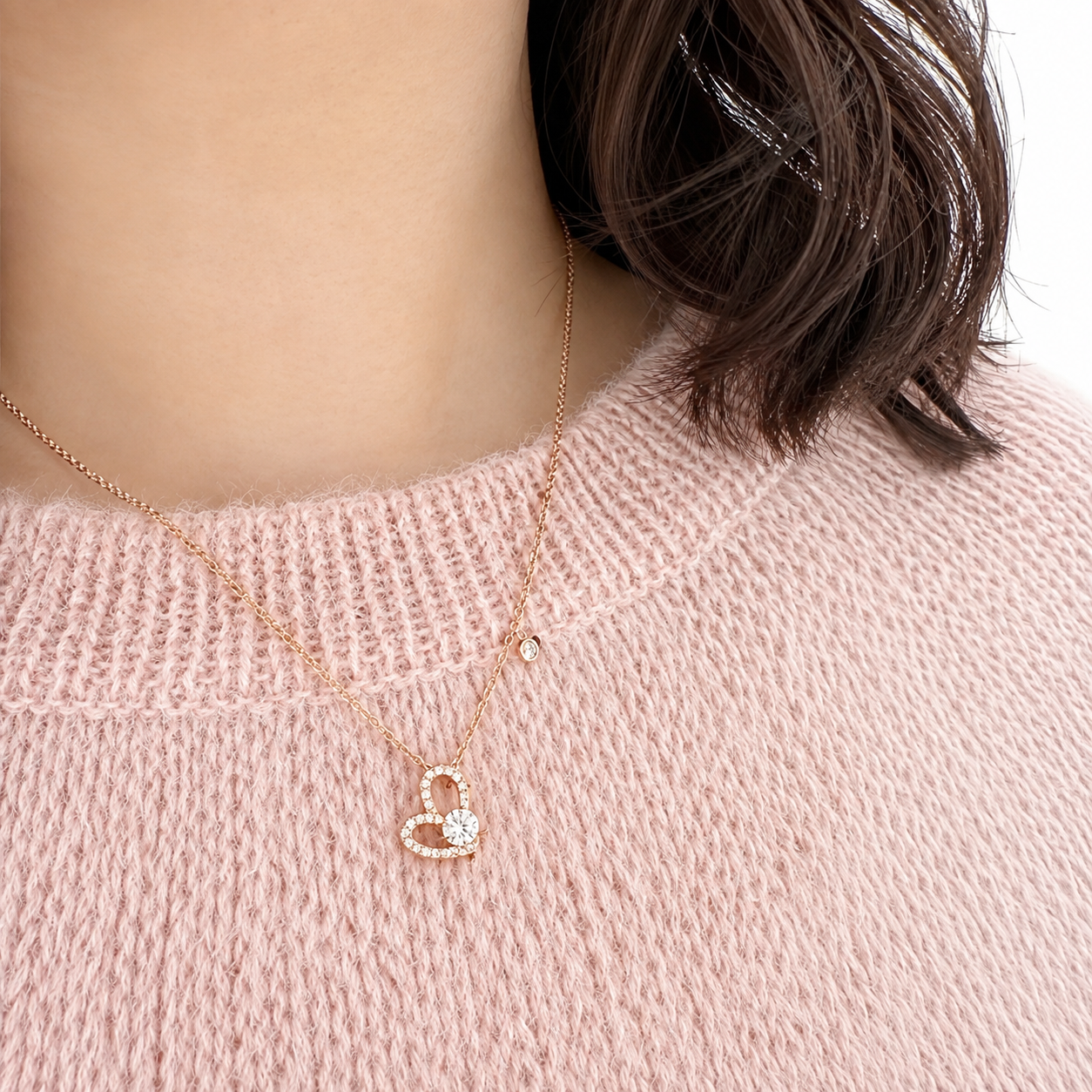 Rose Gold Hugged by Love Necklace