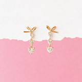 Rose Gold Just Love Heart Earrings