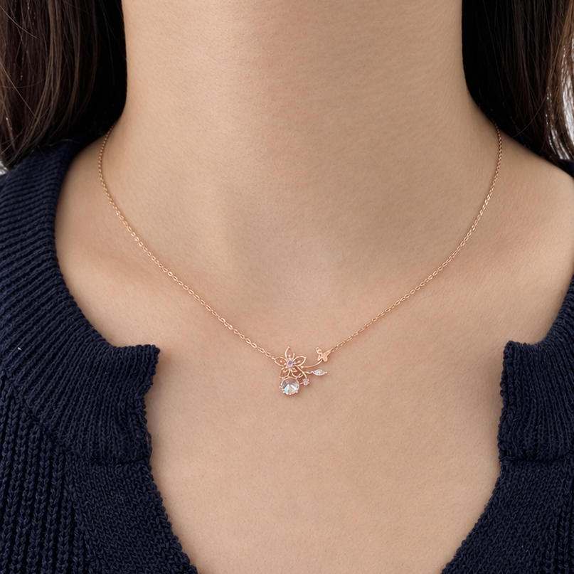Rose Gold Mystic Dewlight Necklace