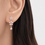 Rose Gold Spring Snow Earrings