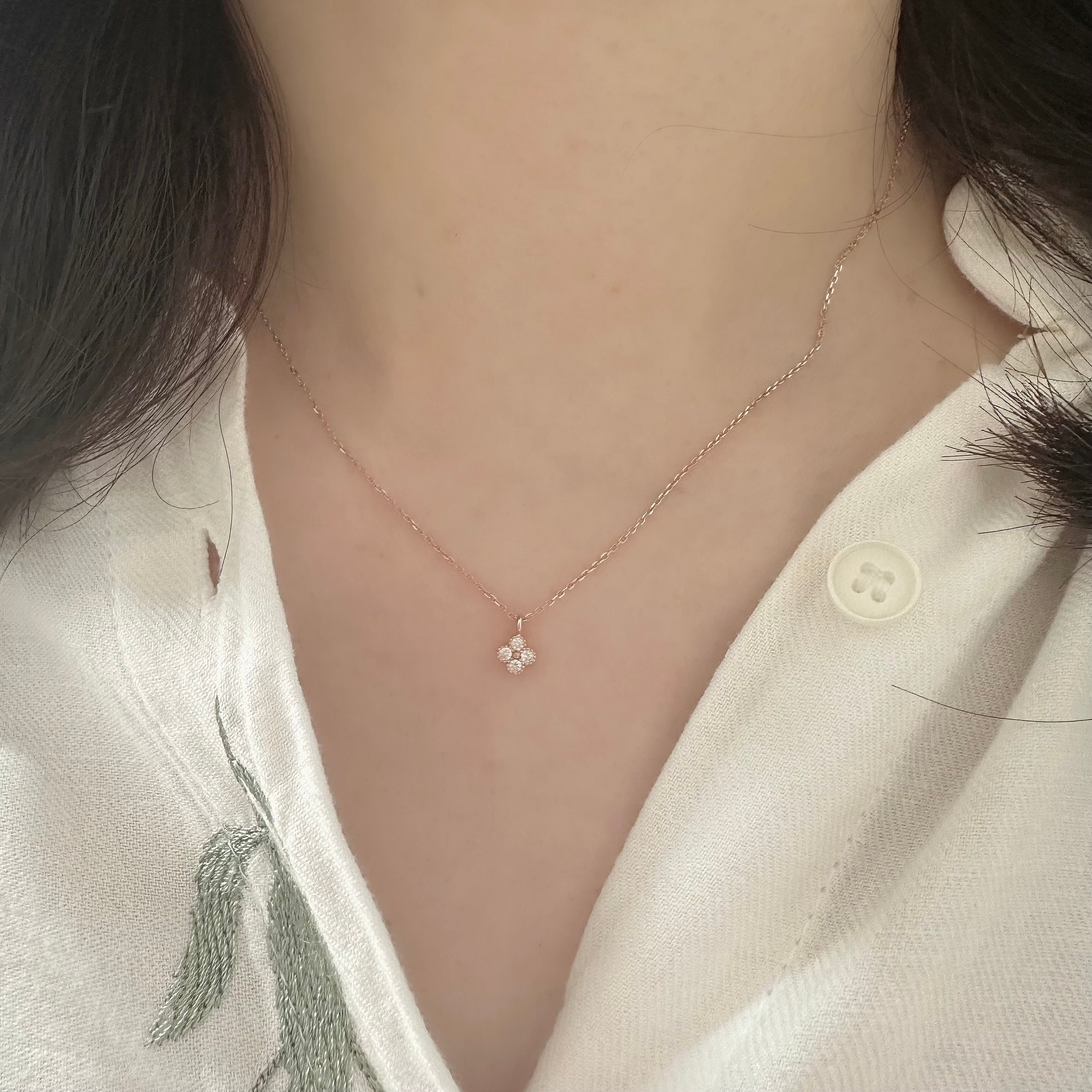 Rose Gold Mini Vanya Celestial Clover Necklace