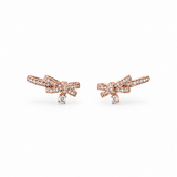 Rose Gold Dear Love Ribbon Earrings