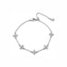 Clover Bloom Bracelet in silver / ROSE GOLD with crystal clover charms on fine chain