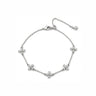 Clover Bloom Bracelet in silver / ROSE GOLD with crystal clover charms on fine chain