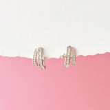 Midnight Frost Huggie Hoop Earrings