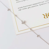 Mystic Butterfly Bracelet in silver / ROSE GOLD with crystal butterfly charms on fine chain