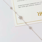 Secret Blossom Bracelet in silver / ROSE GOLD with crystal daisy flower charms