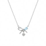 Silver Sweetest Ribbon Necklace
