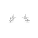 Silver Twin Twinkle Earrings