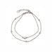 Whisper Heart Bracelet in silver, double-layer chain with heart charm