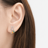 Silver Bunny & Carrot Earrings