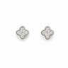 Pair of black gemstone stud earrings on a white background