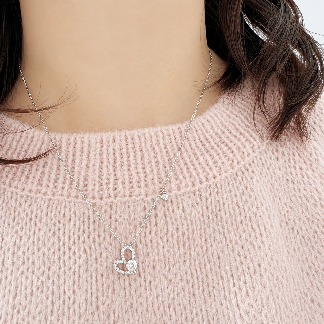 Silver Hugged by Love Necklace
