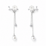 Silver Sakura Blossom Earrings