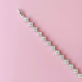 Silver Vanya Diamond Clover Tennis Bracelet
