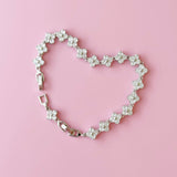 Silver Vanya Diamond Clover Tennis Bracelet