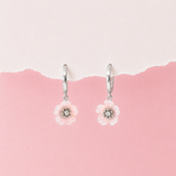 Sakura Huggie Hoop Earrings