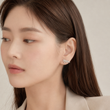 Silver Dear Love Ribbon Earrings