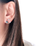 Silver Moonstar Earrings